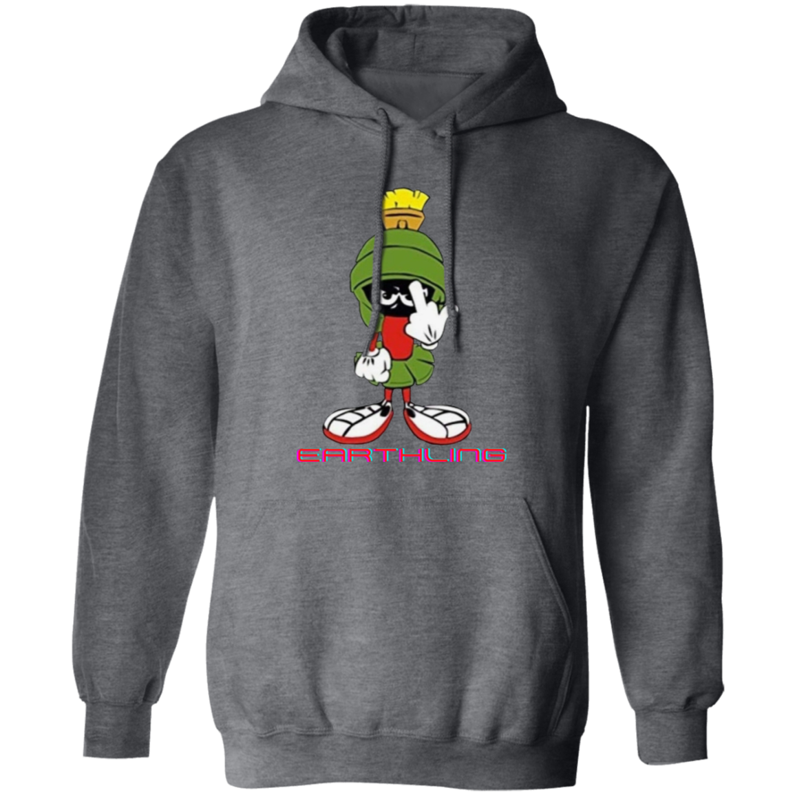 Pullover Hoodie With Funny Design, "Marvin's Earthling"