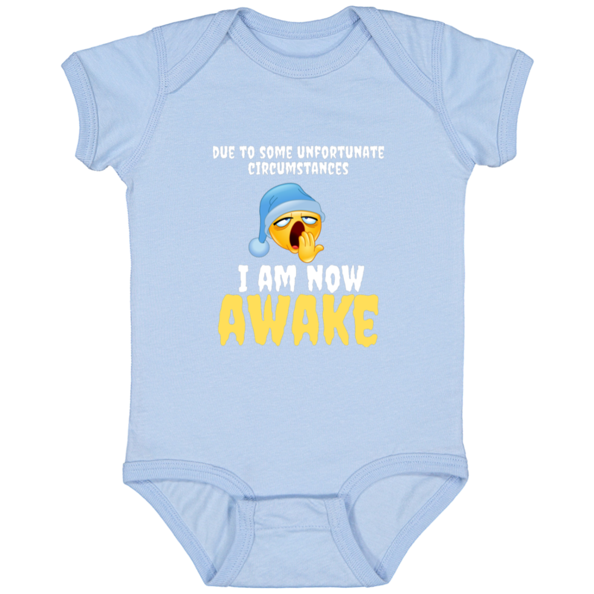 Infant Jersey Onesie With Funny Quote - I Am Now Awake