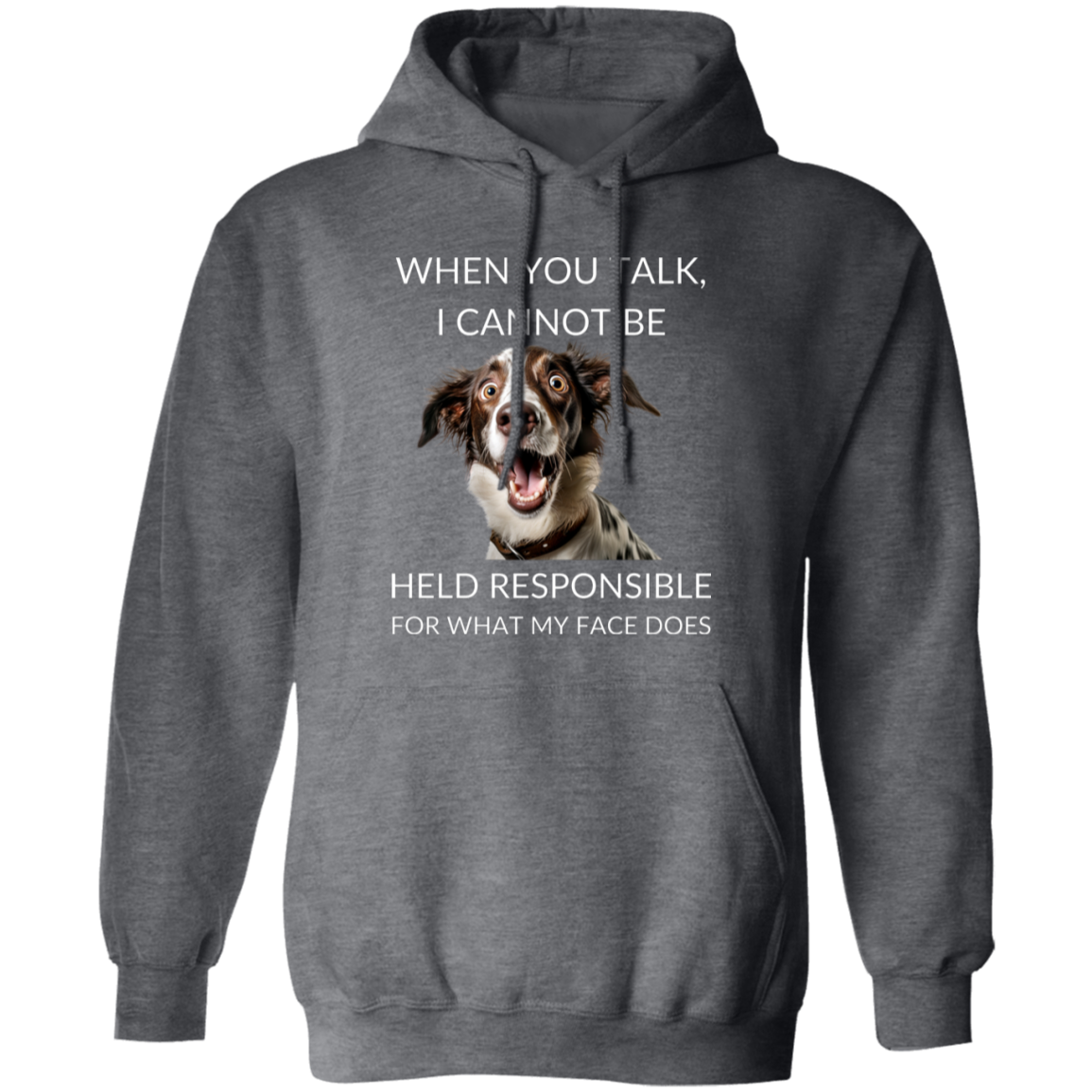 Pullover Hoodie With Funny Design, "When You Talk"