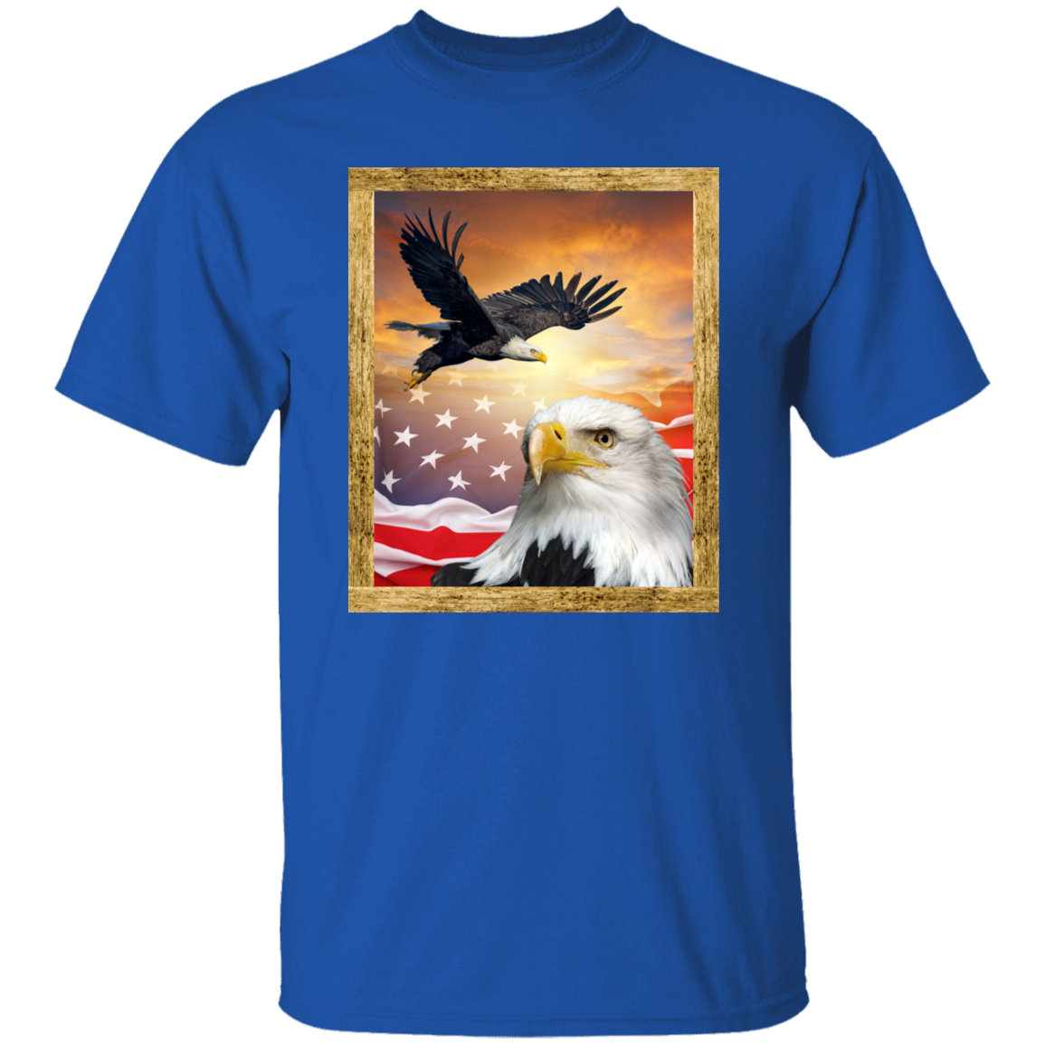 Cotton TShirt With Eagle Scene