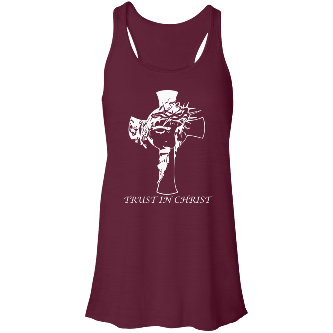 Trust In Christ Women's Flowy Racerback Tank