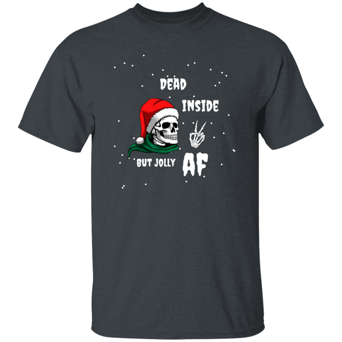 Christmas Cotton T-Shirt with "Dead Inside" Design