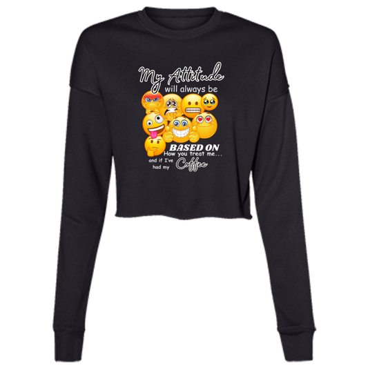 My Attitude Women's Ladies' LS Cropped Fleece Crew