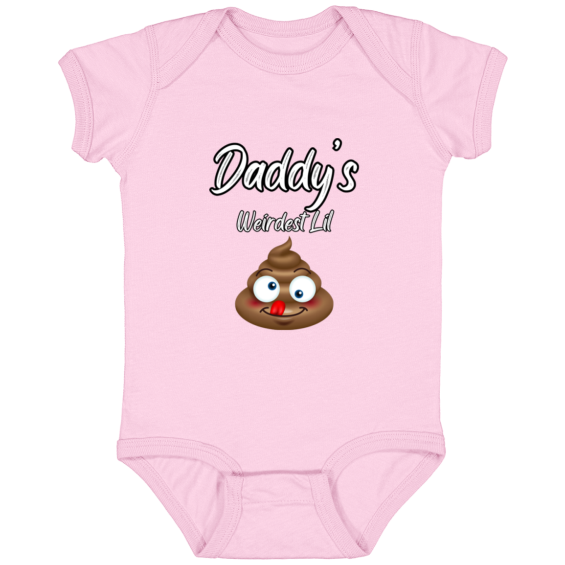 Infant Jersey Onesie With Funny Design, "Daddy's Weirdest Lil Emoji"