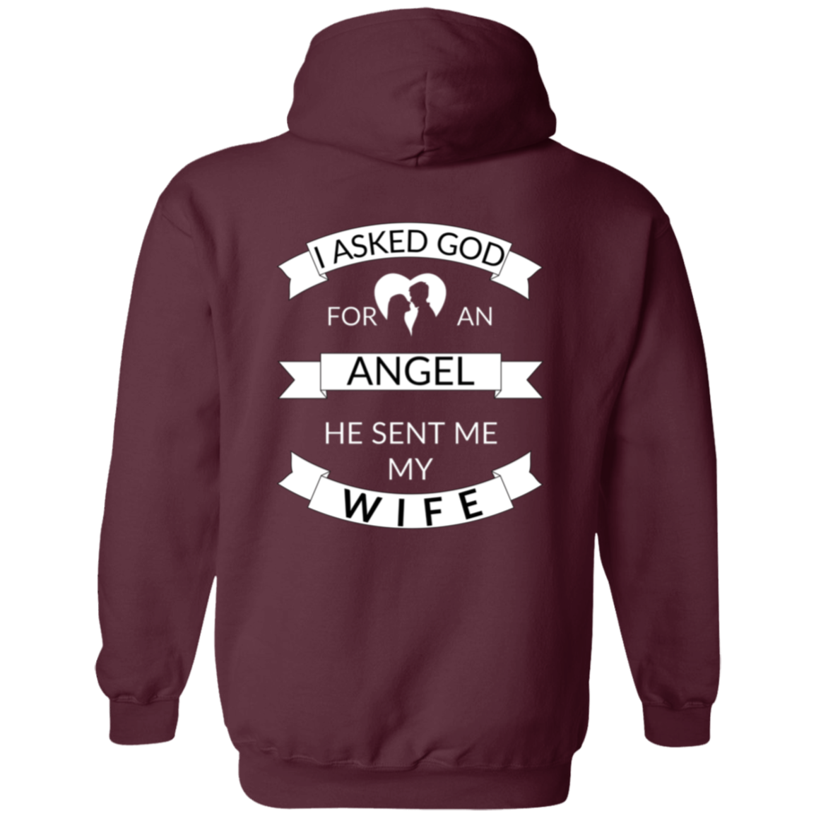 Full Zip Hoodie With A Faith Design, "I Asked God For Angel"