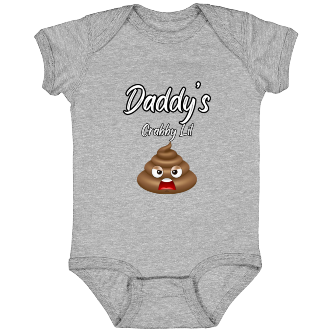 Infant Jersey Onesie With Funny Design, "Daddy's Crabby Lil Emoji"