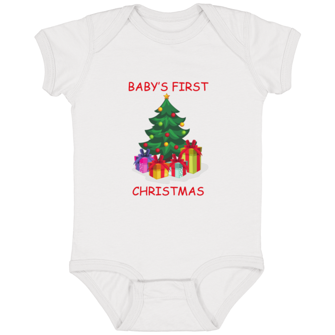 Christmas Infant Jersey Onesie "Baby's First Tree" Design