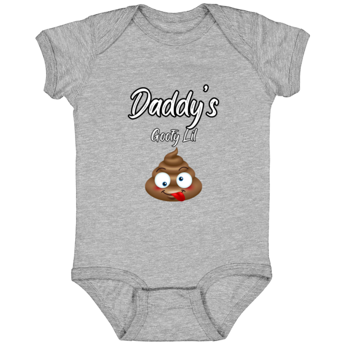 Infant Jersey Onesie With Funny Design, "Daddy's Goofy Lil Emoji"