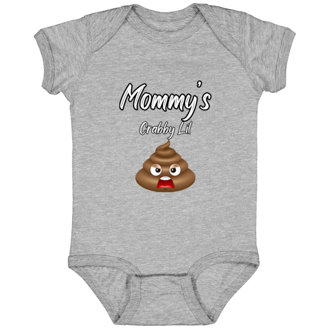 Infant Jersey Onesie With Funny Design, "Mommy's Crabby Lil Emoji"