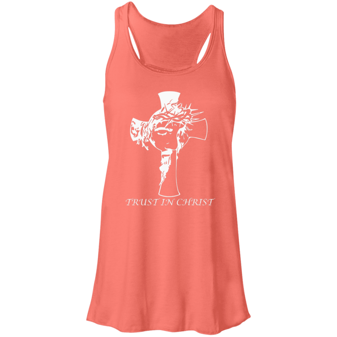 Trust In Christ Women's Flowy Racerback Tank