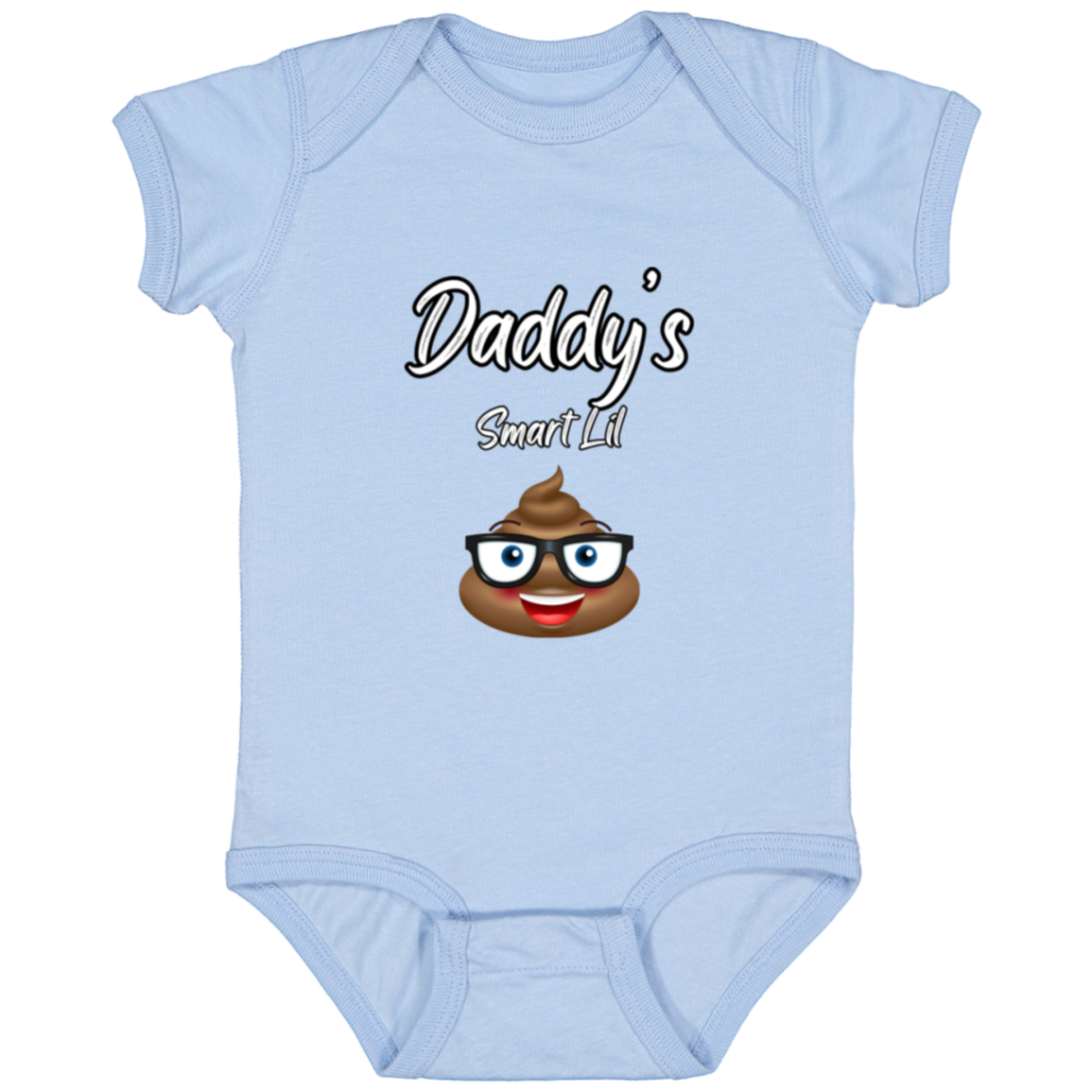 Infant Jersey Onesie With Funny Design, "Daddy's Smart Lil Emoji"