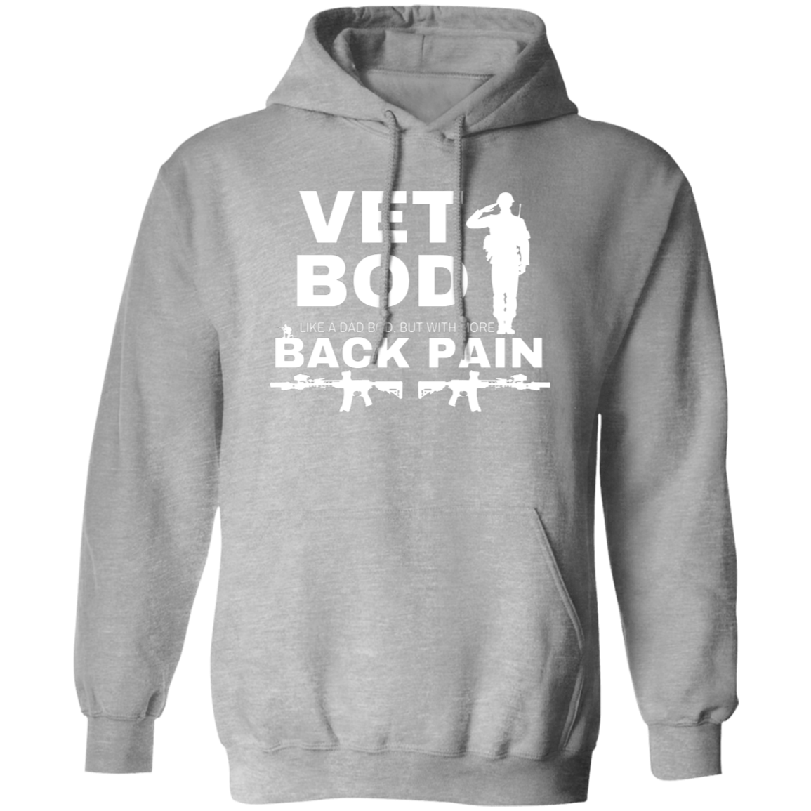 Pullover Hoodie With Funny Design, "Vet Bod"