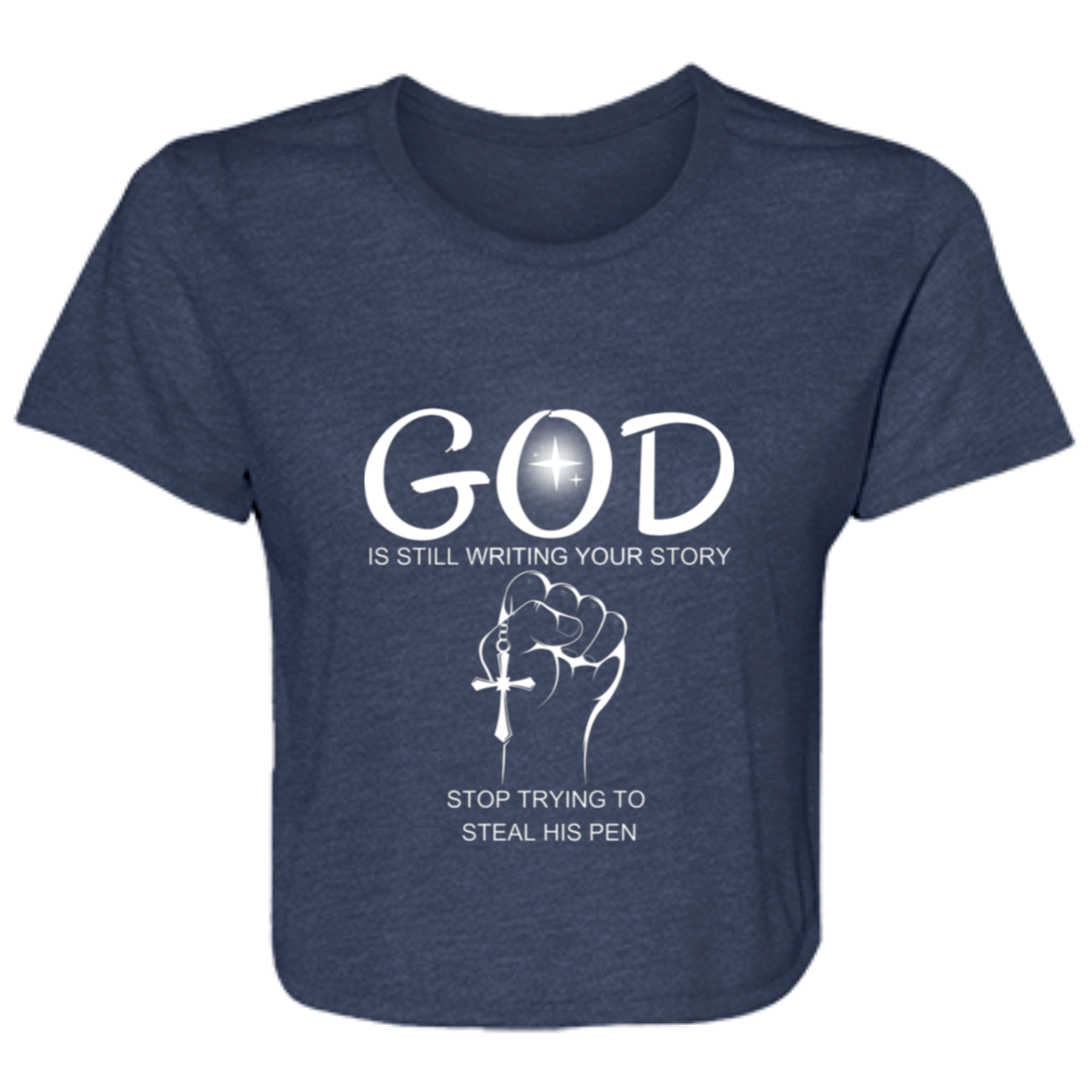 God Is Writing Your Story Ladies' Flowy Cropped Tee