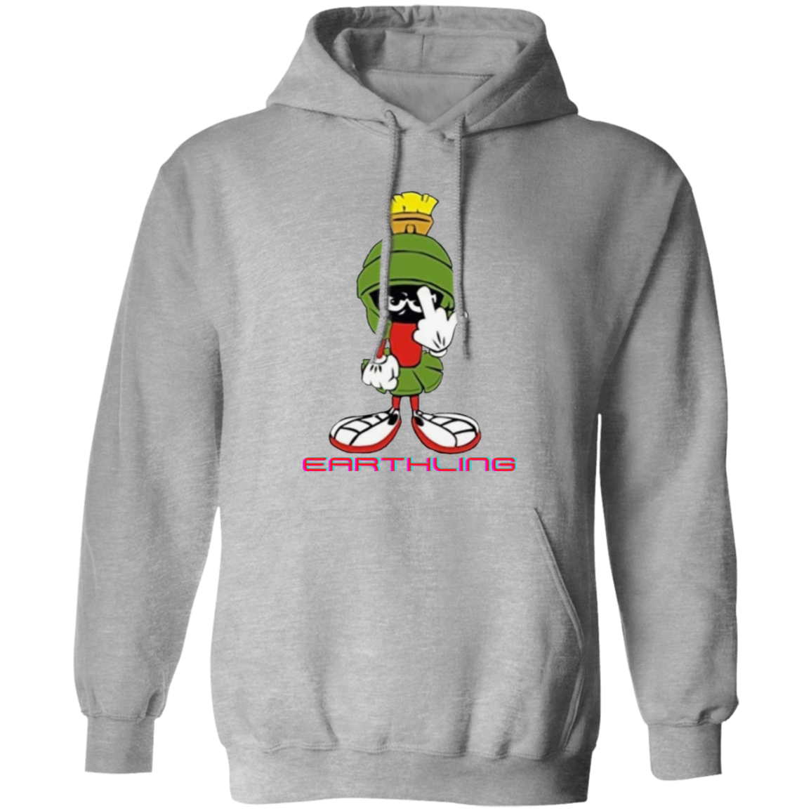 Pullover Hoodie With Funny Design, "Marvin's Earthling"