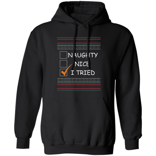 Christmas Pullover Hoodie with Ugly Christmas Sweater Design