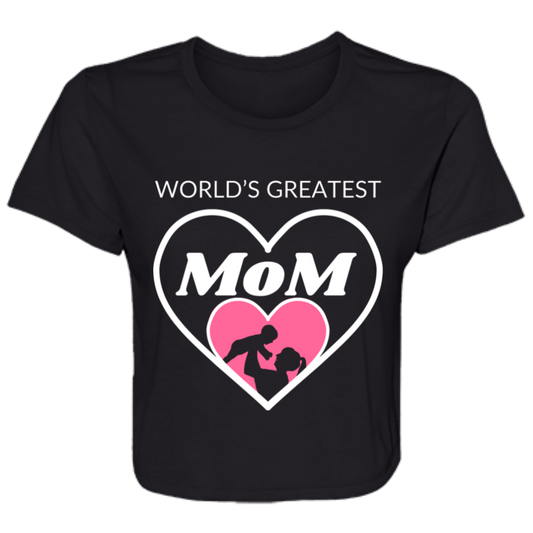 World's Greatest Mom Ladies' Flowy Cropped Tee