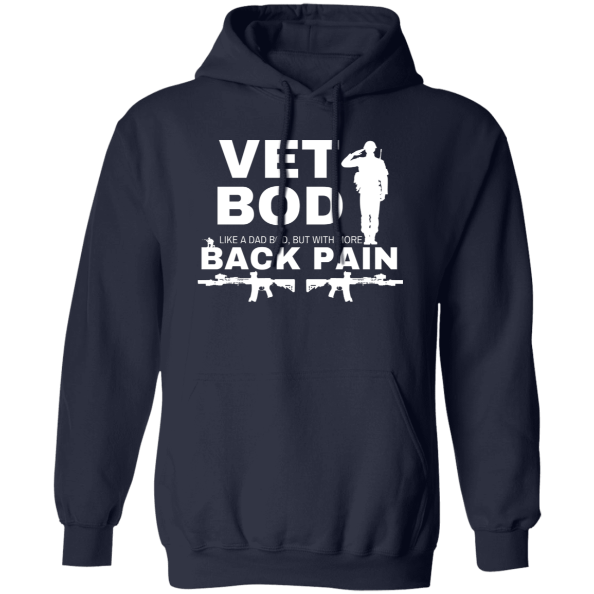 Pullover Hoodie With Funny Design, "Vet Bod"