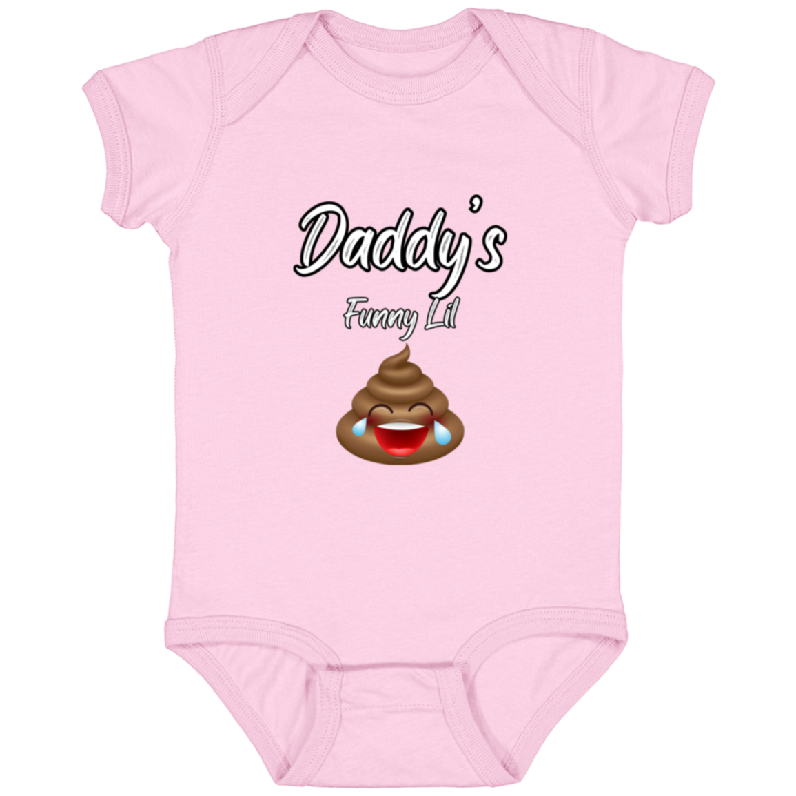 Infant Jersey Onesie With Funny Design, "Daddy's Funny Lil Emoji"