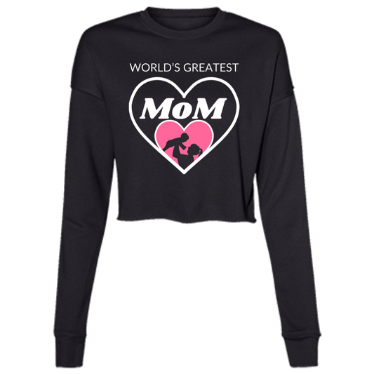 World's Greatest MOM Ladies' Cropped Fleece Crew