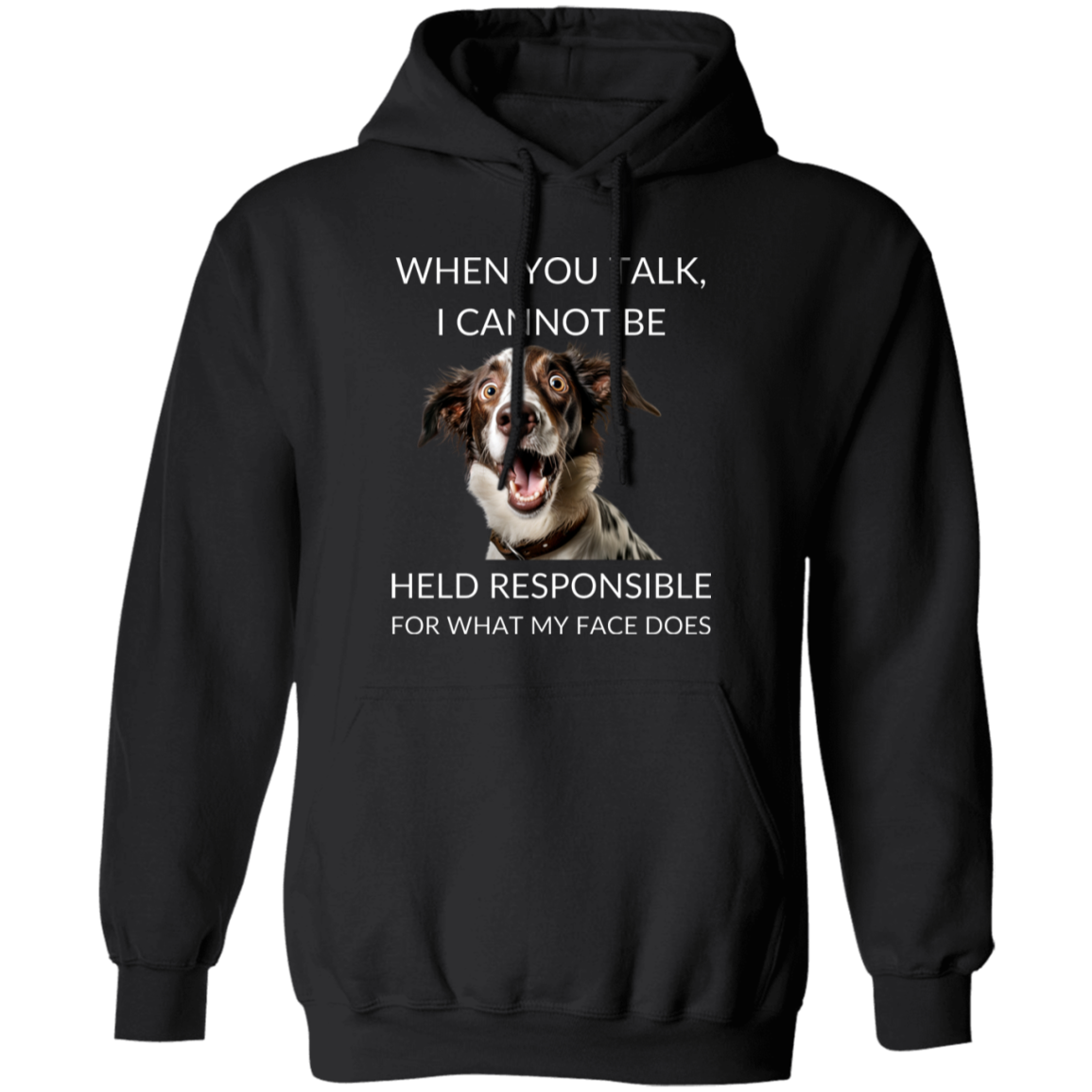 Pullover Hoodie With Funny Design, "When You Talk"