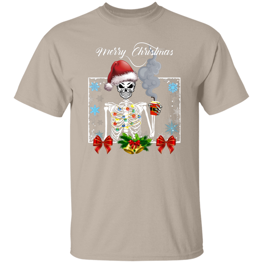 Christmas Cotton T-Shirt Merry Christmas Skeleton