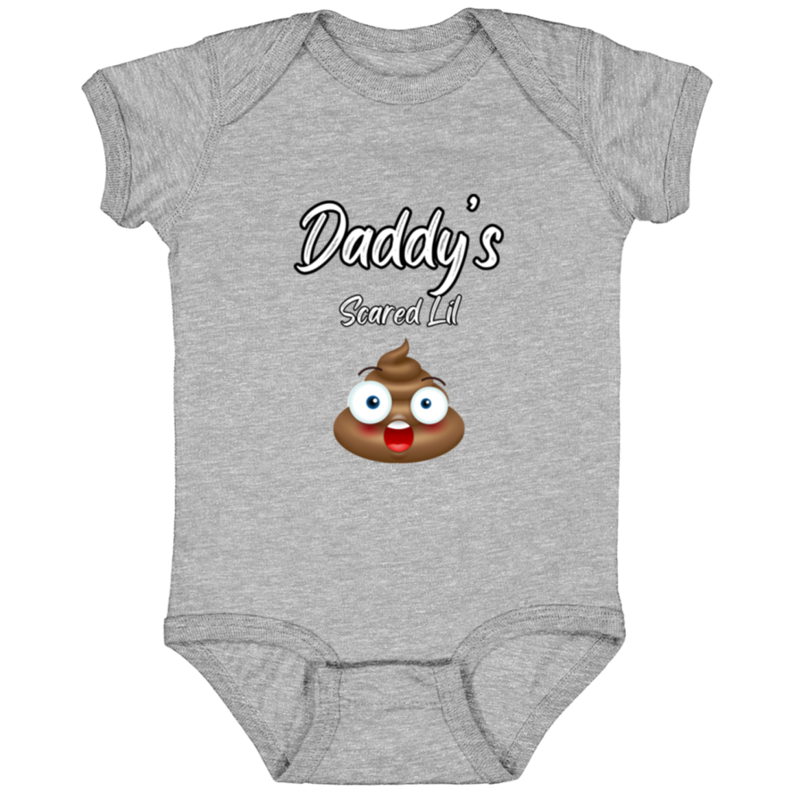 Infant Jersey Onesie With Funny Design, "Daddy's Scared Lil Emoji"