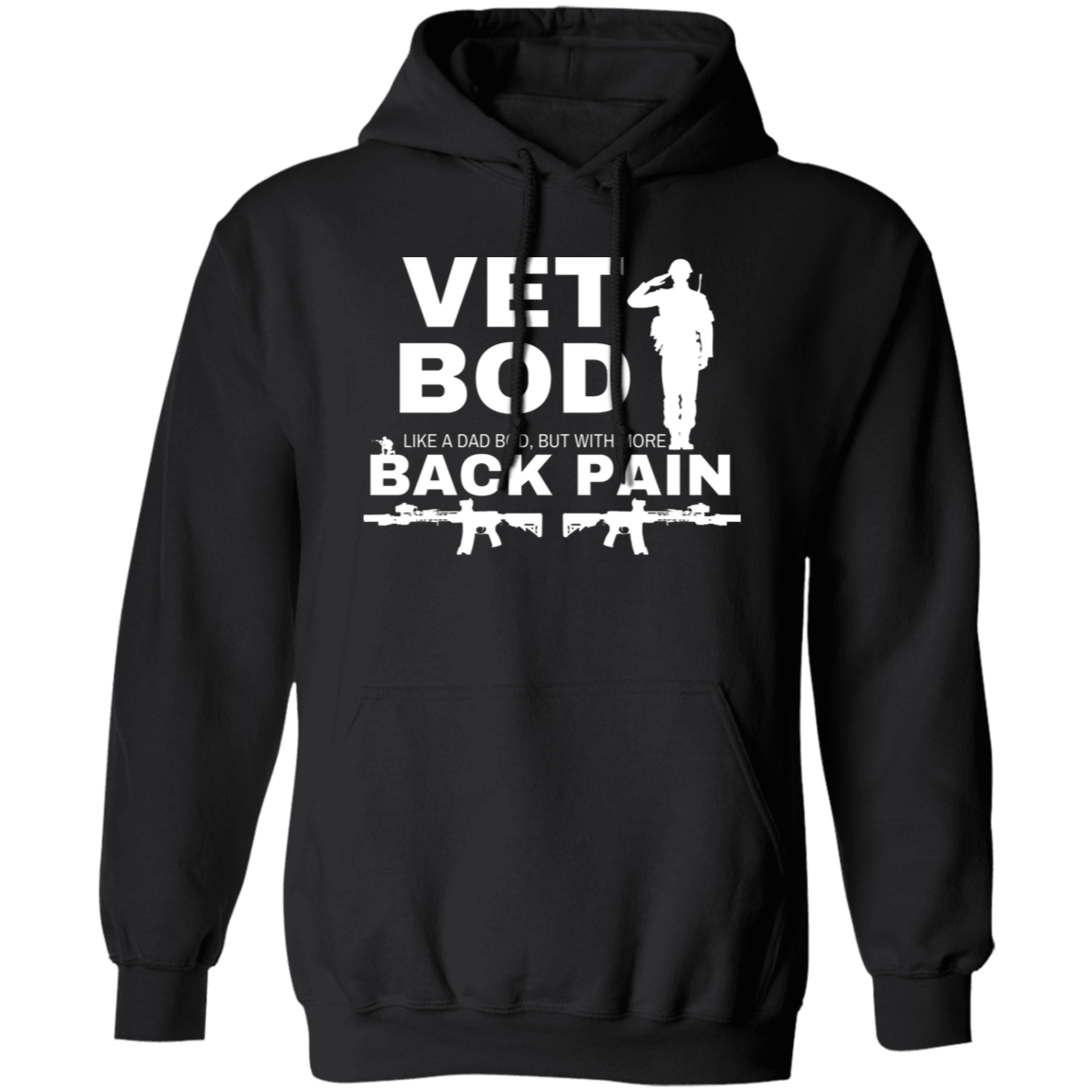 Pullover Hoodie With Funny Design, "Vet Bod"