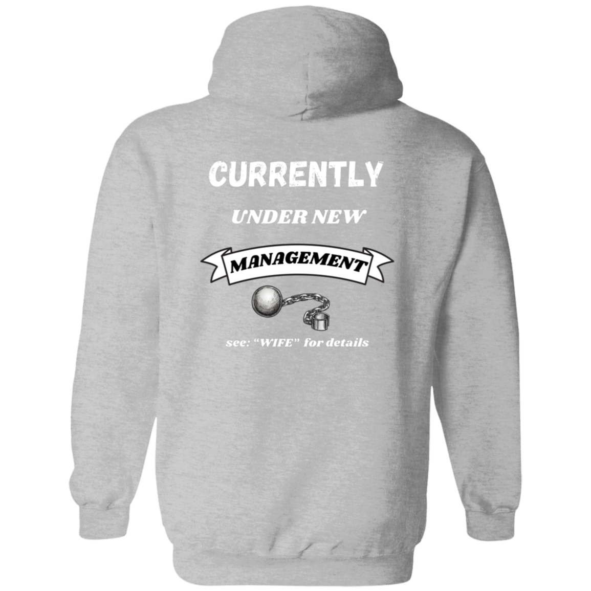 Full Zip Hoodie With Funny Design, "Currently Under New Management"