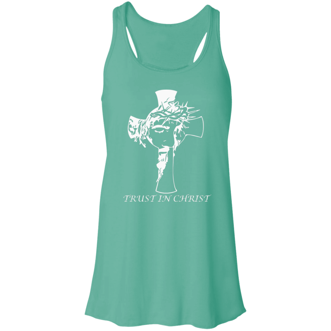 Trust In Christ Women's Flowy Racerback Tank