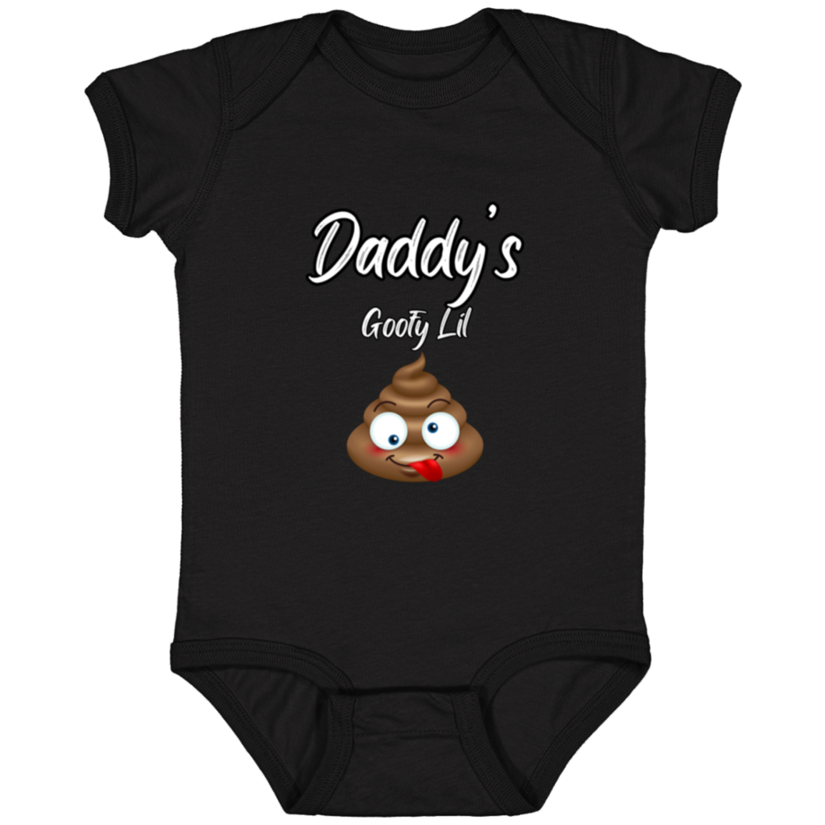 Infant Jersey Onesie With Funny Design, "Daddy's Goofy Lil Emoji"