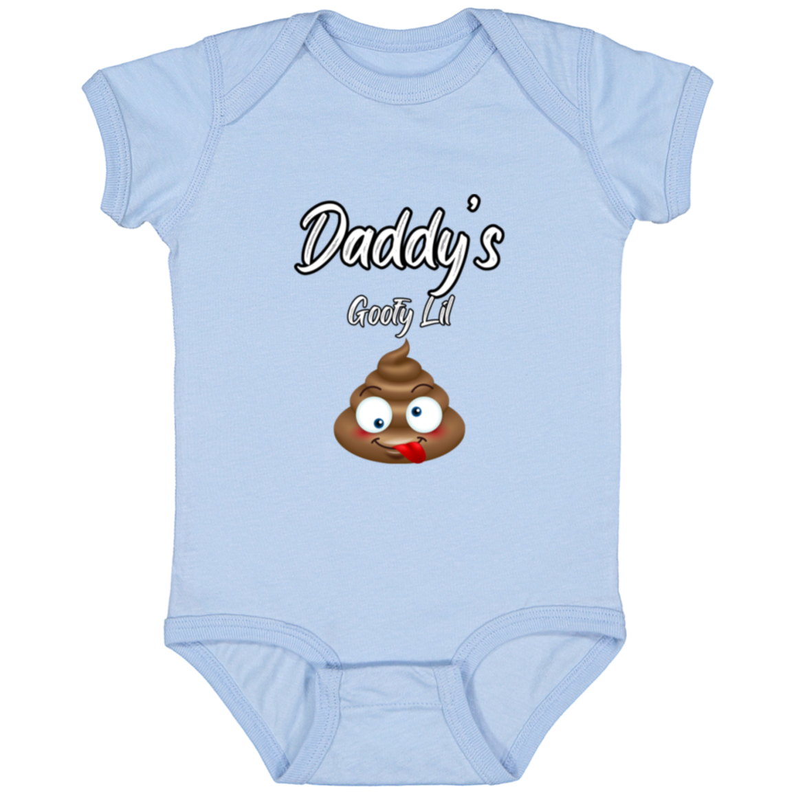 Infant Jersey Onesie With Funny Design, "Daddy's Goofy Lil Emoji"