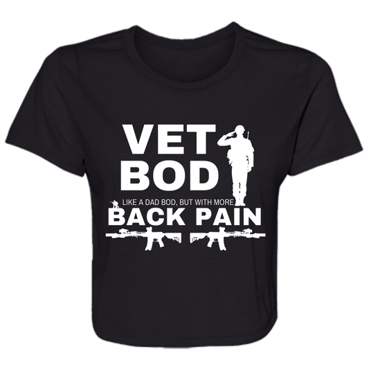 Vet Bod Ladies' Flowy Cropped Tee