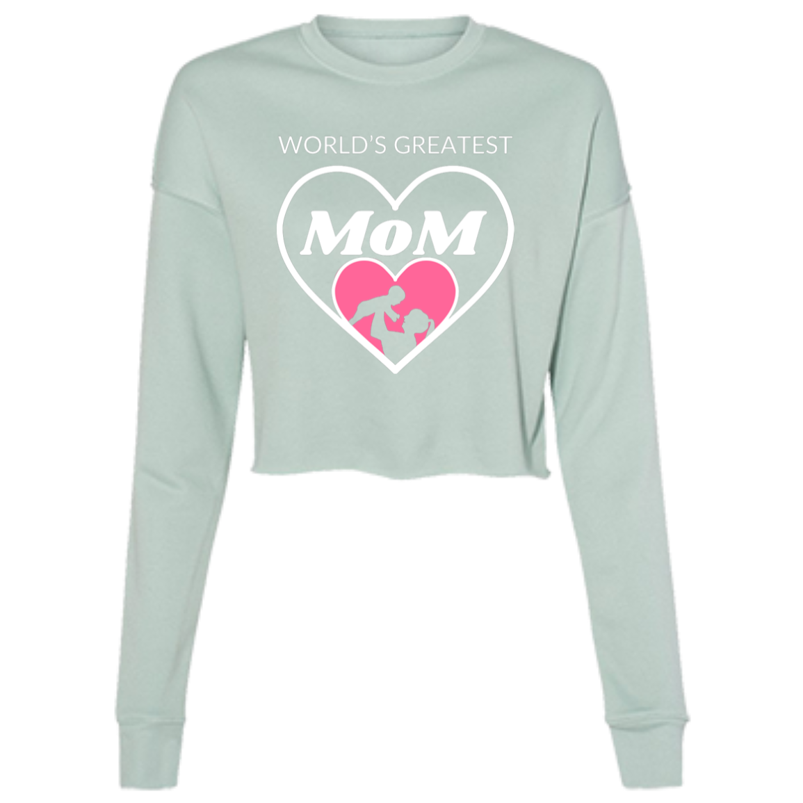 World's Greatest MOM Ladies' Cropped Fleece Crew