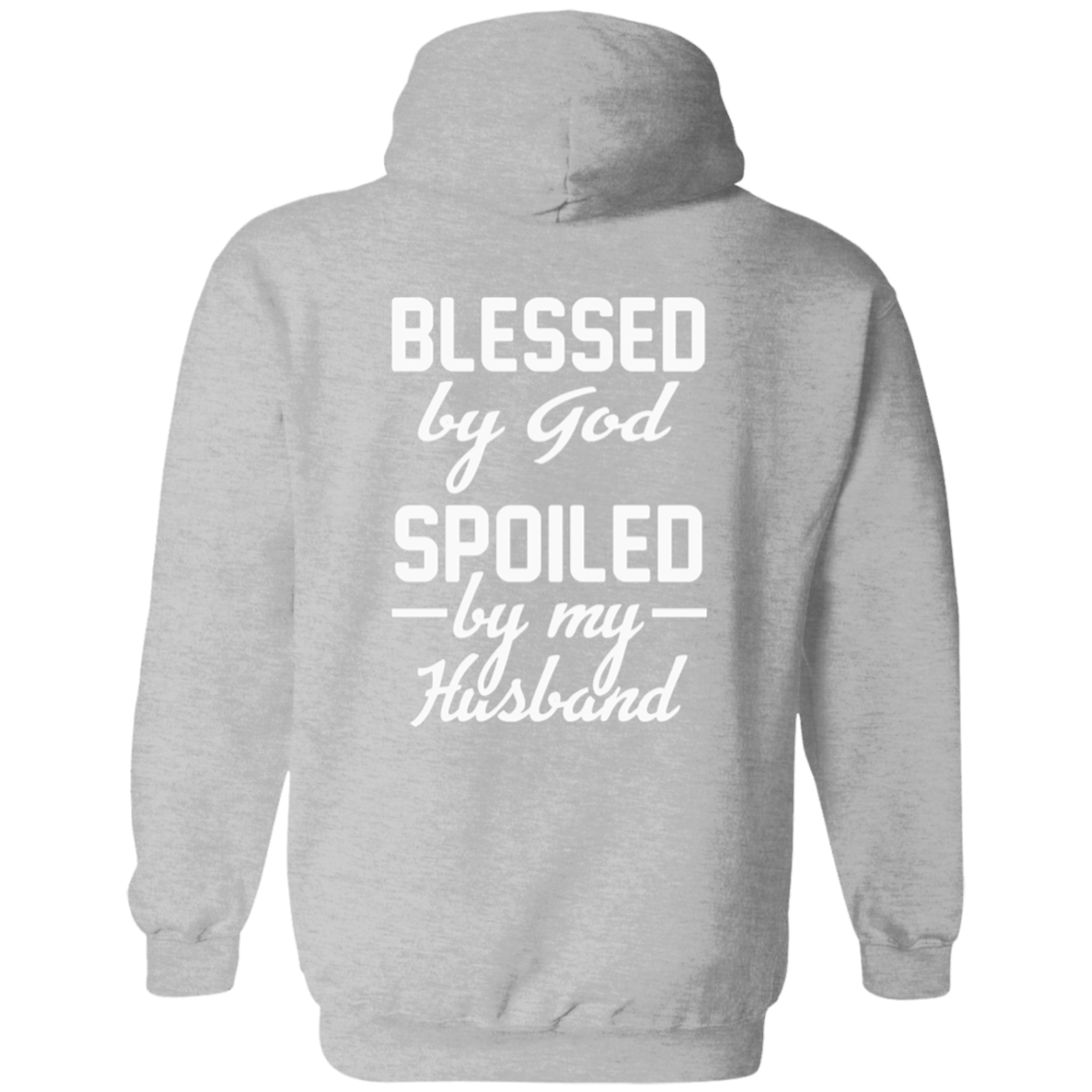 Full Zip Hoodie With A Faith Design, "Blessed By God"