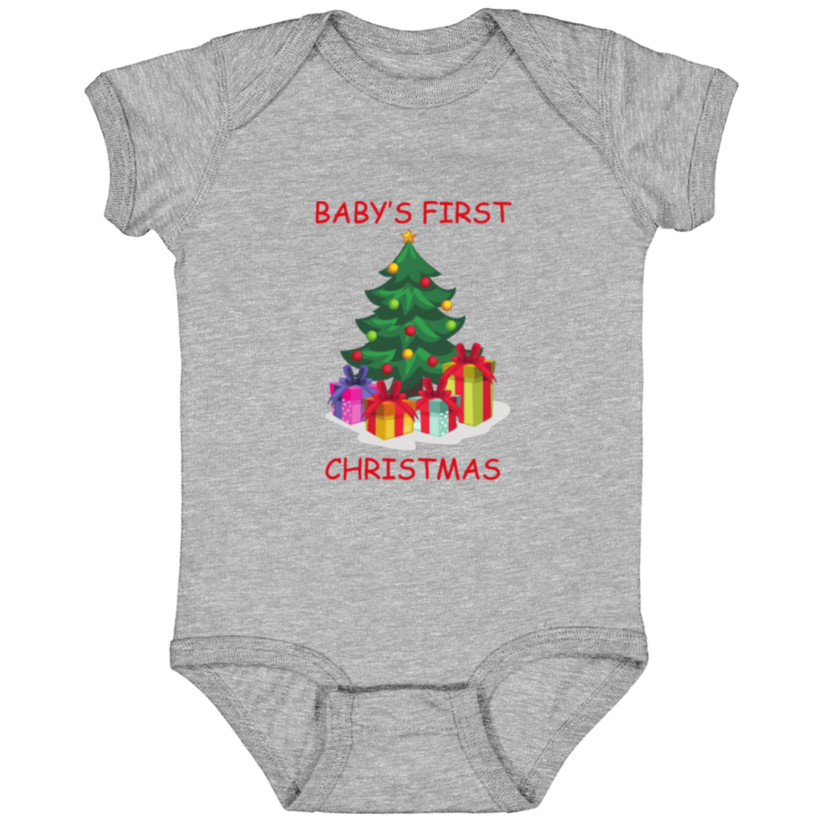 Christmas Infant Jersey Onesie "Baby's First Tree" Design