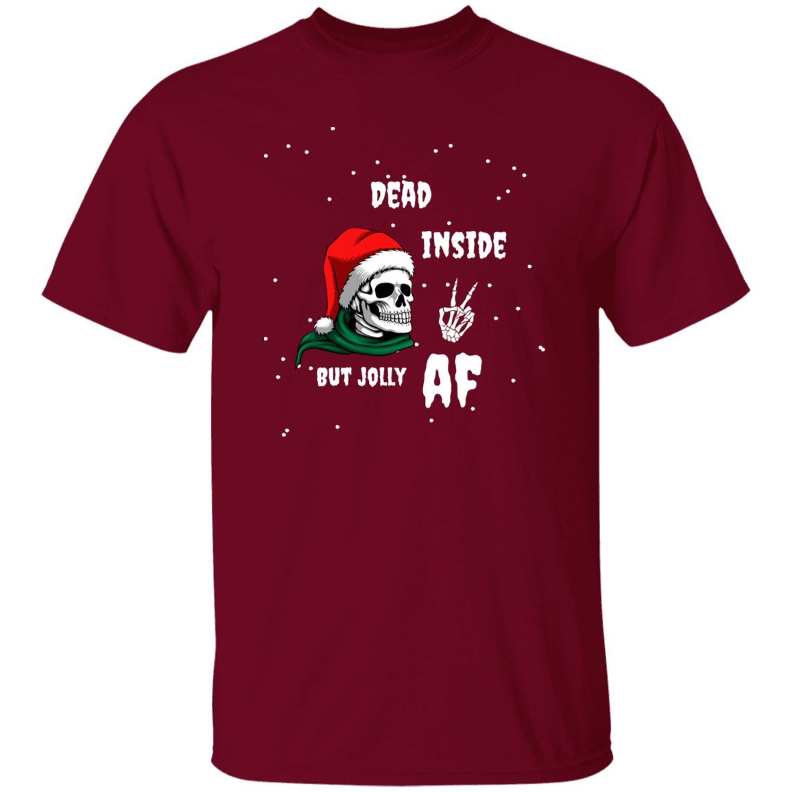 Christmas Cotton T-Shirt with "Dead Inside" Design