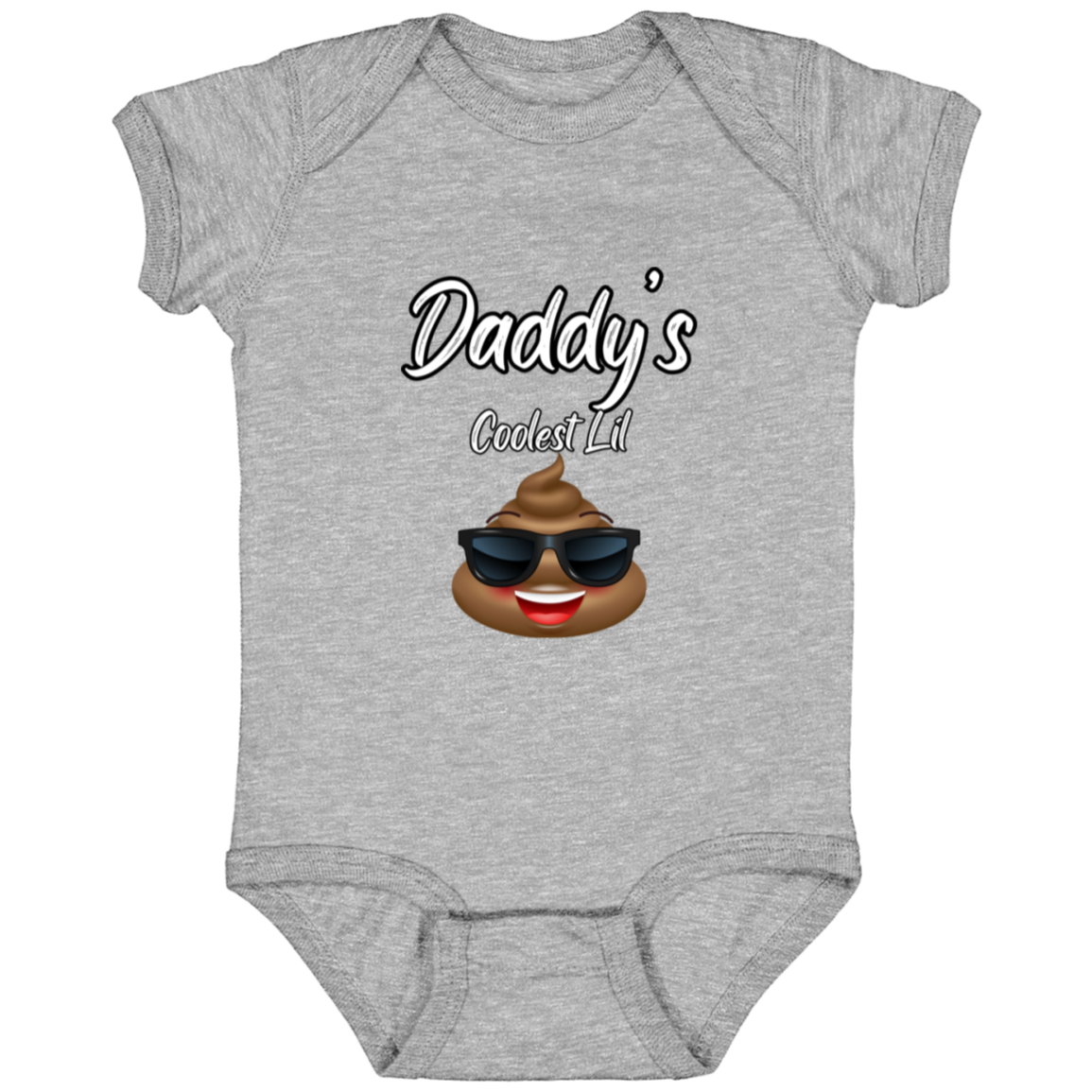 Infant Jersey Onesie With Funny Design, Daddy's Coolest Lil Emoji"