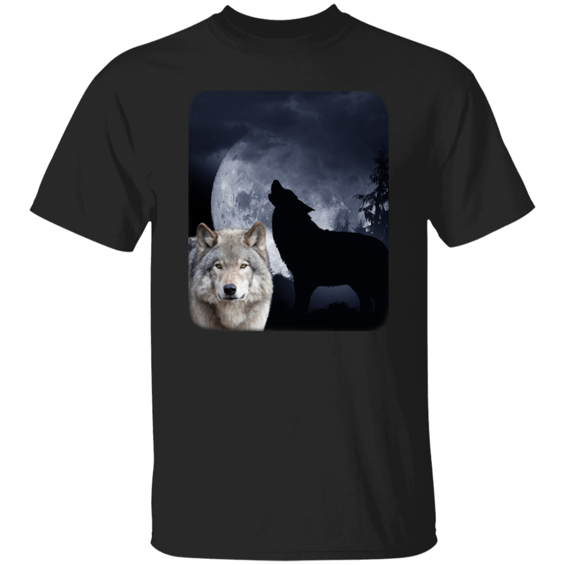 Cotton Tshirt With Wolves