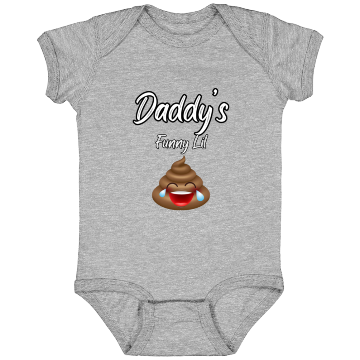 Infant Jersey Onesie With Funny Design, "Daddy's Funny Lil Emoji"