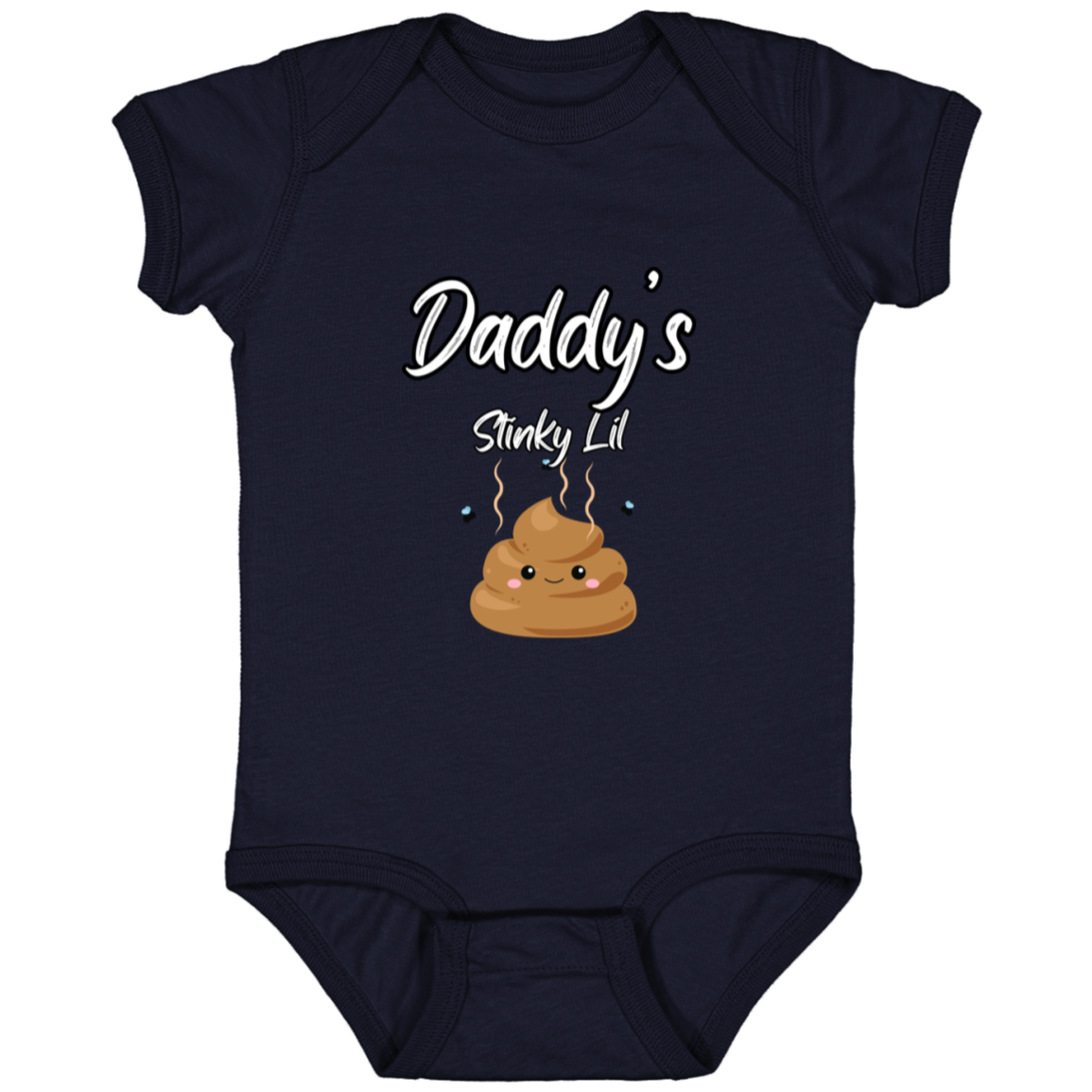 Infant Jersey Onesie With Funny Design, "Daddy's Stinky Lil Emoji"