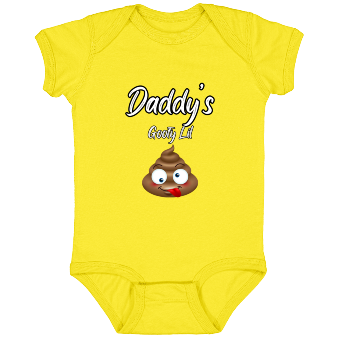 Infant Jersey Onesie With Funny Design, "Daddy's Goofy Lil Emoji"