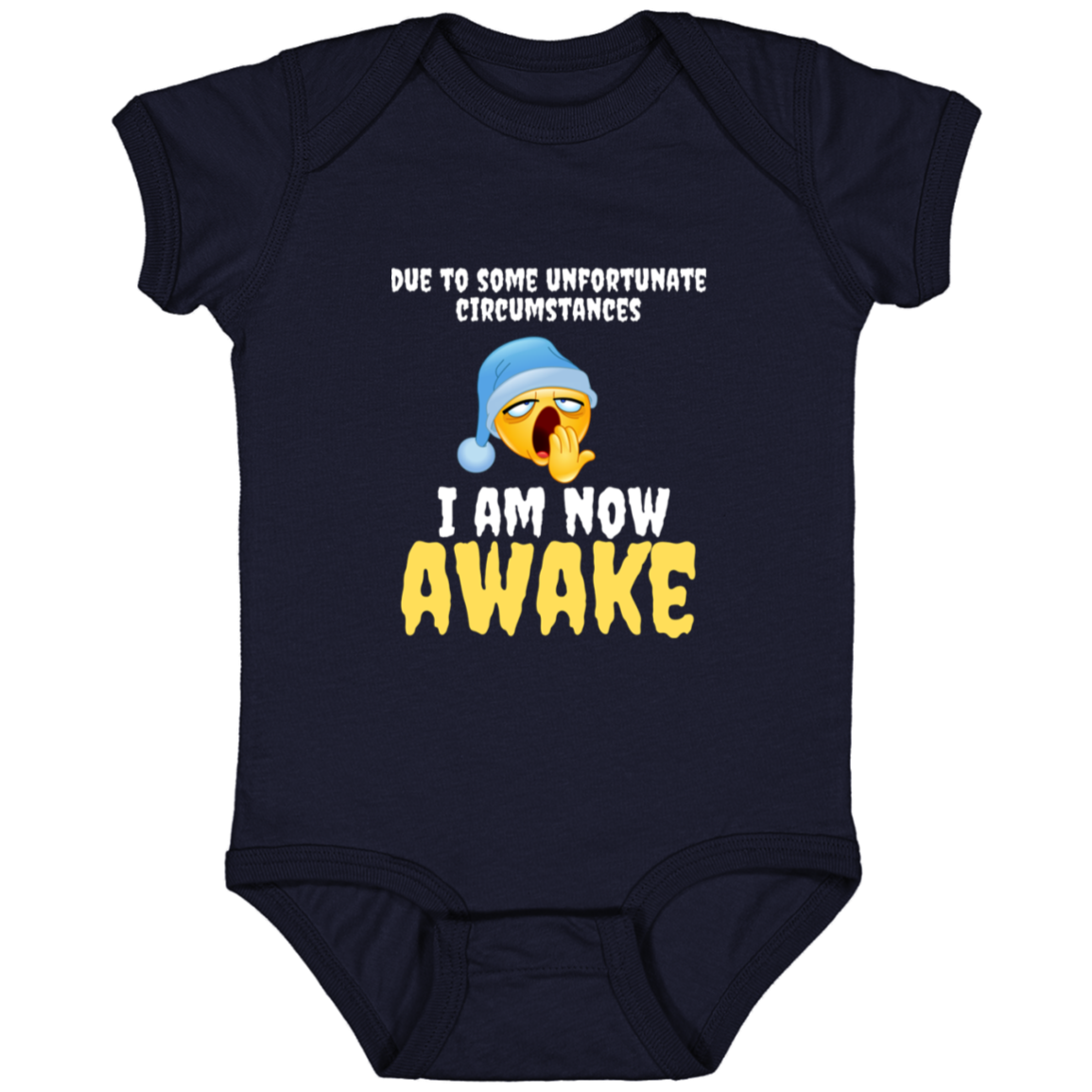 Infant Jersey Onesie With Funny Quote - I Am Now Awake