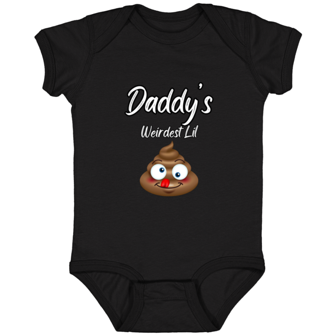 Infant Jersey Onesie With Funny Design, "Daddy's Weirdest Lil Emoji"