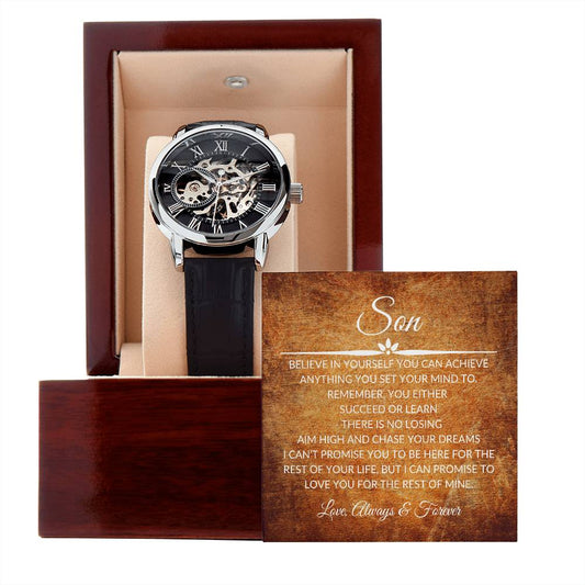 Men's Stylish Skeleton Watch - Son, Believe In Yourself