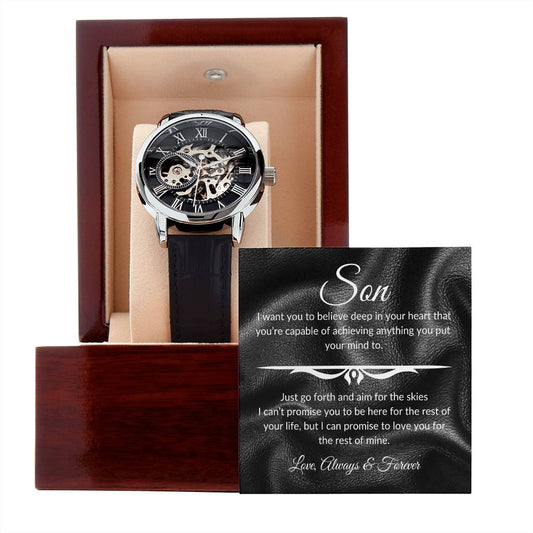 Men's Timeless Skeleton Watch - Son, I Want You To Believe