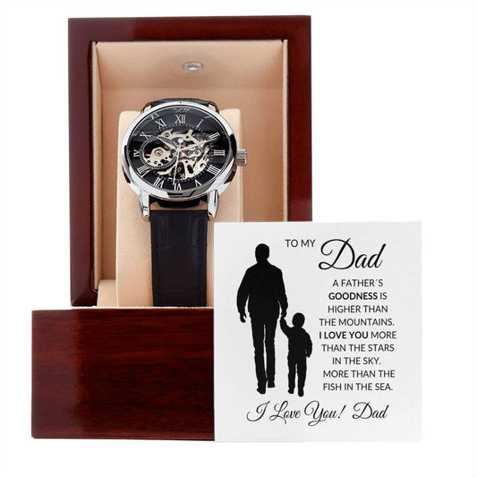 Men's Stylish Skeleton Watch - A Father's Goodness