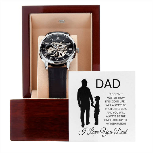 Men's Sleek Skeleton Dial Watch - You Are My Inspiration