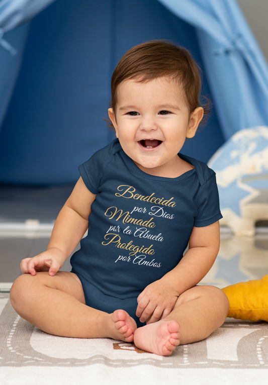 Infant Jersey Onesie With Quote - Bendecida Por Dios