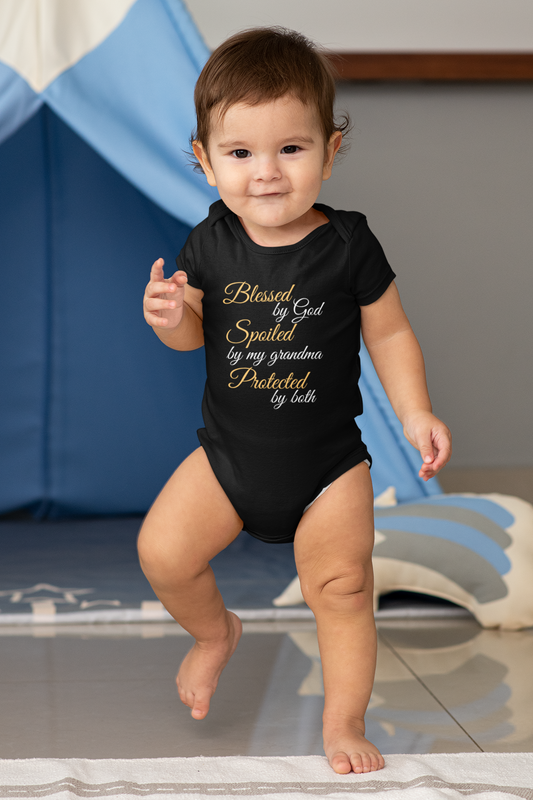 Infant Jersey Onesie With Quote -Blessed By God