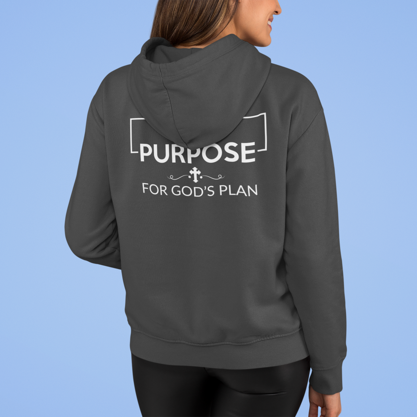 Full Zip Hoodie With Faith Design, "Created With Purpose"